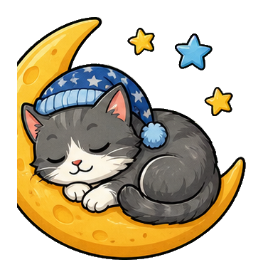 Preview for Sleepy Moon Cat Sticker