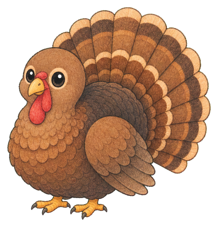 Preview for Cute Turkey Sticker Graphic