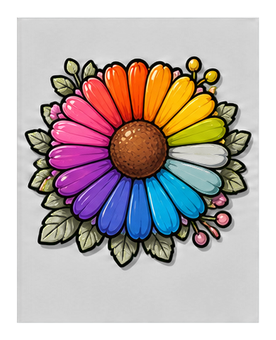 Preview for Floral Color Wheel Pride Sticker