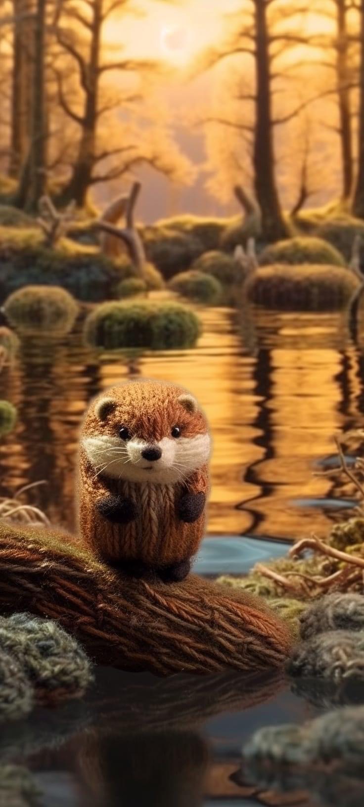 Preview for Serene-forest-otter-scene-crochet-critters-background-35976