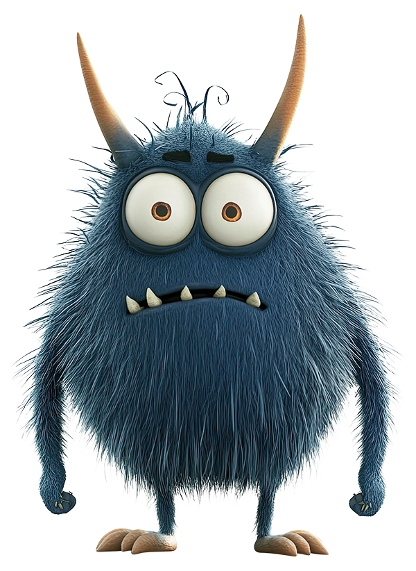 Preview for Blue-furry-monster-illustration-monsters-sticker-b8522