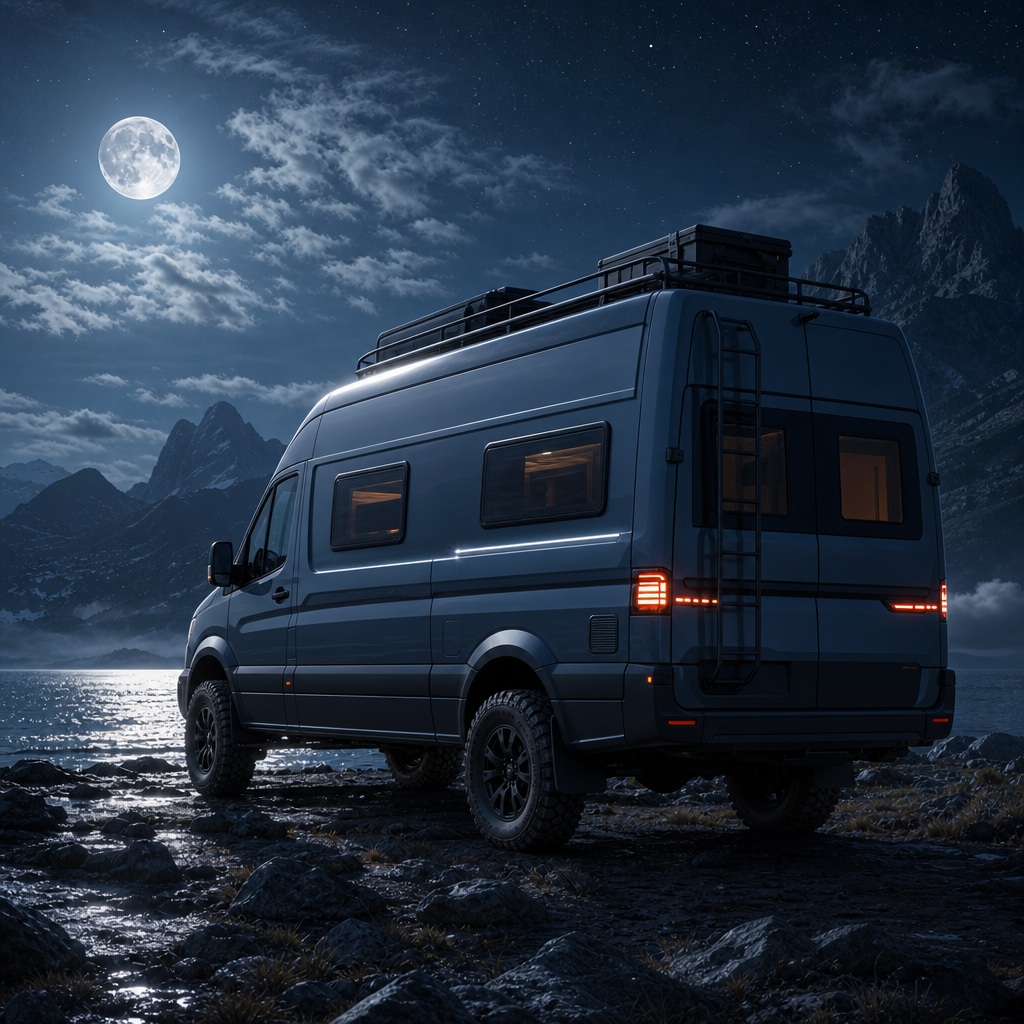 Preview for Moonlit Camper Van Stock Background