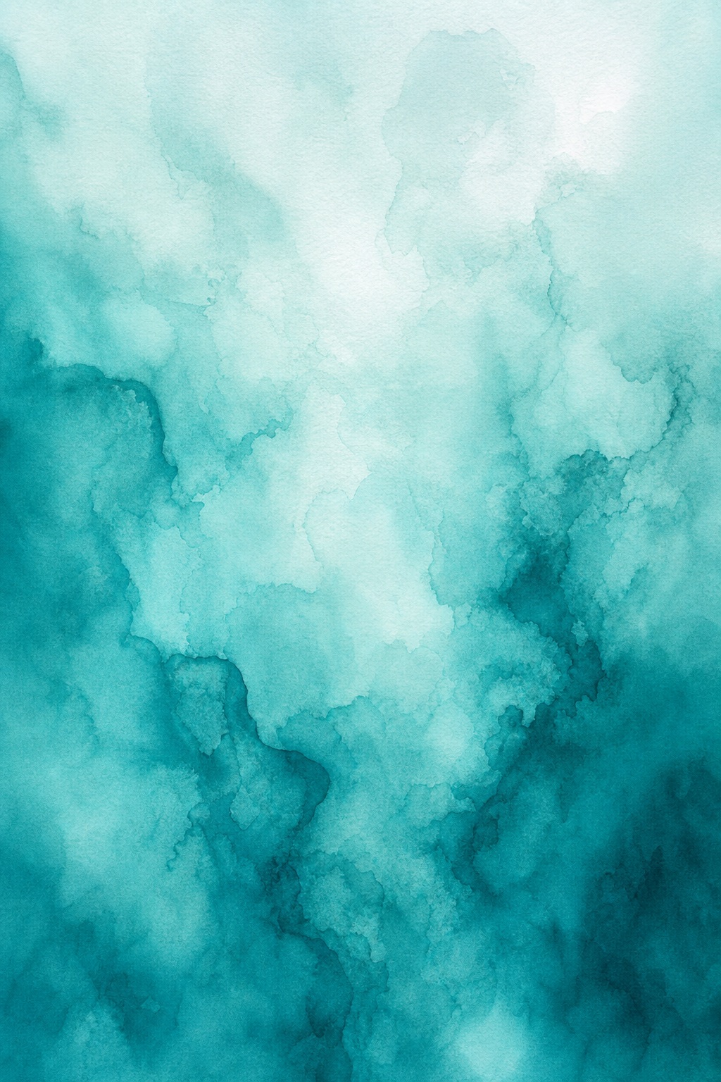Vertical teal watercolor mist with soft abstract paint wash texture