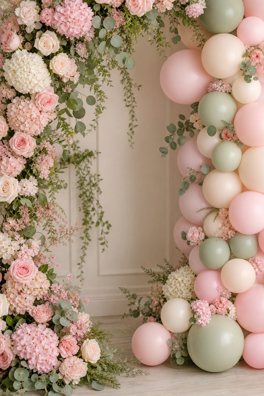 Preview for Vertical Floral Balloons Background