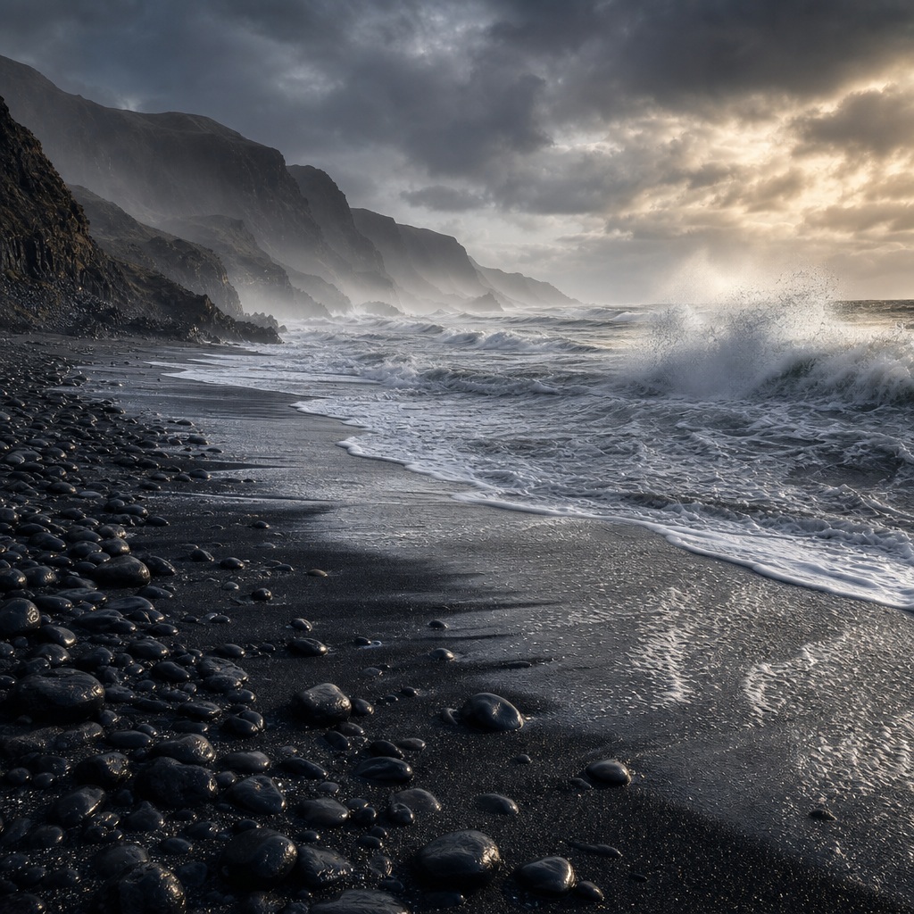 Preview for Black Sand Coast Stock Background