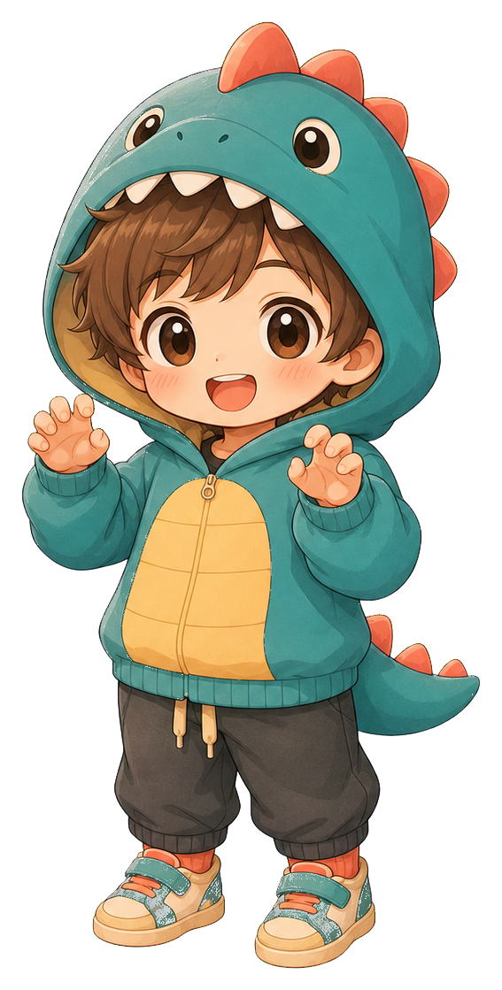 Preview for Chibi Dino Hoodie Sticker