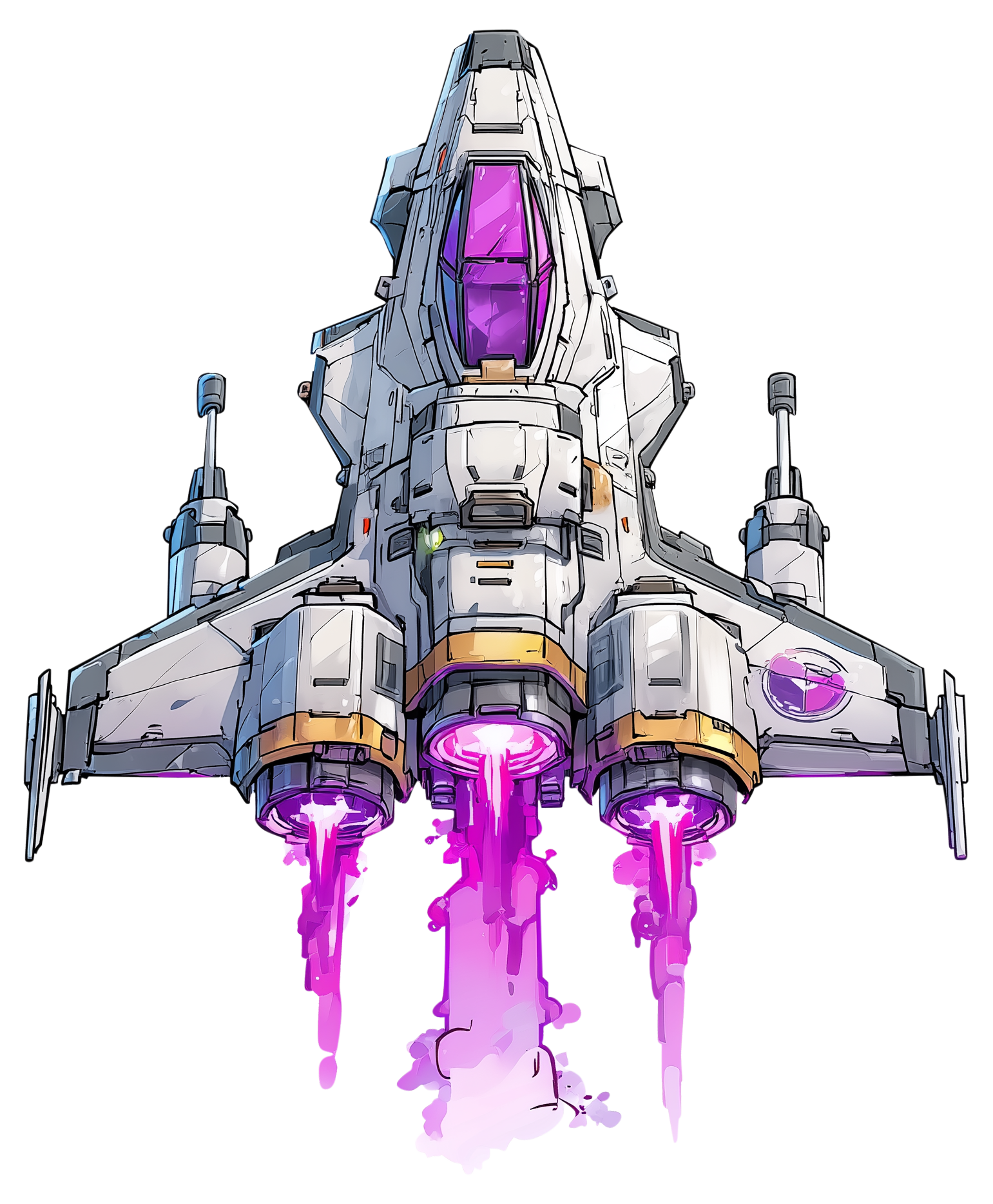 Preview for Futuristic-fighter-jet-illustration-spaceship-sticker-70ccd