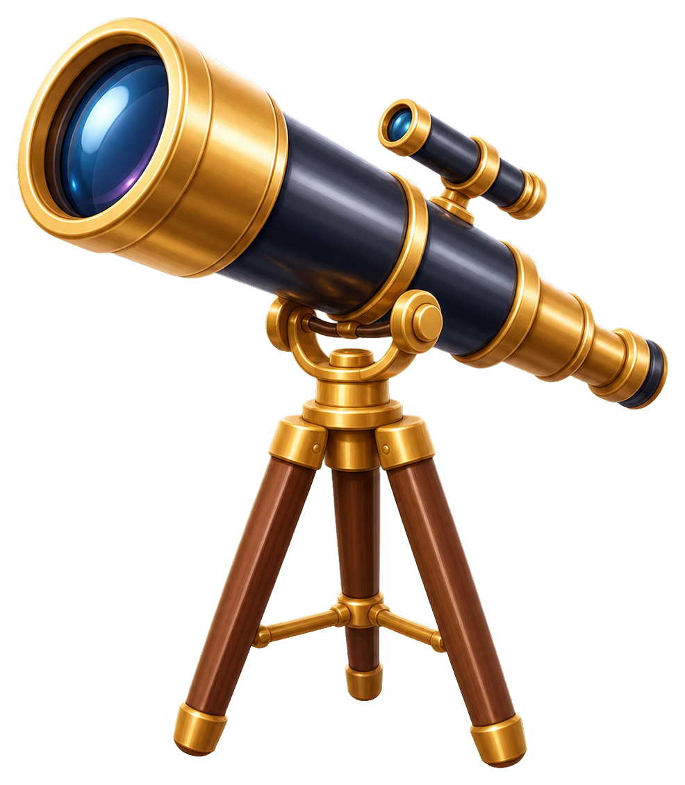 Preview for Brass Telescope Sticker For Space Designs