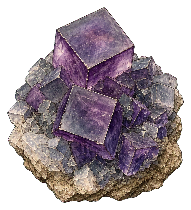 Preview for Fluorite Cube Cluster Sticker