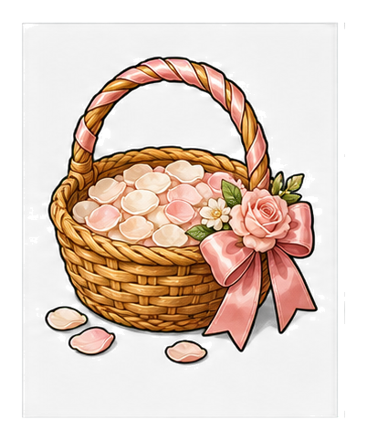 Preview for Petal Basket Wedding Sticker