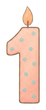 Preview for Pastel Number 1 Candle Sticker