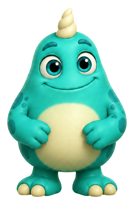 Preview for 3d Friendly Monsters Teal Spiral Horn