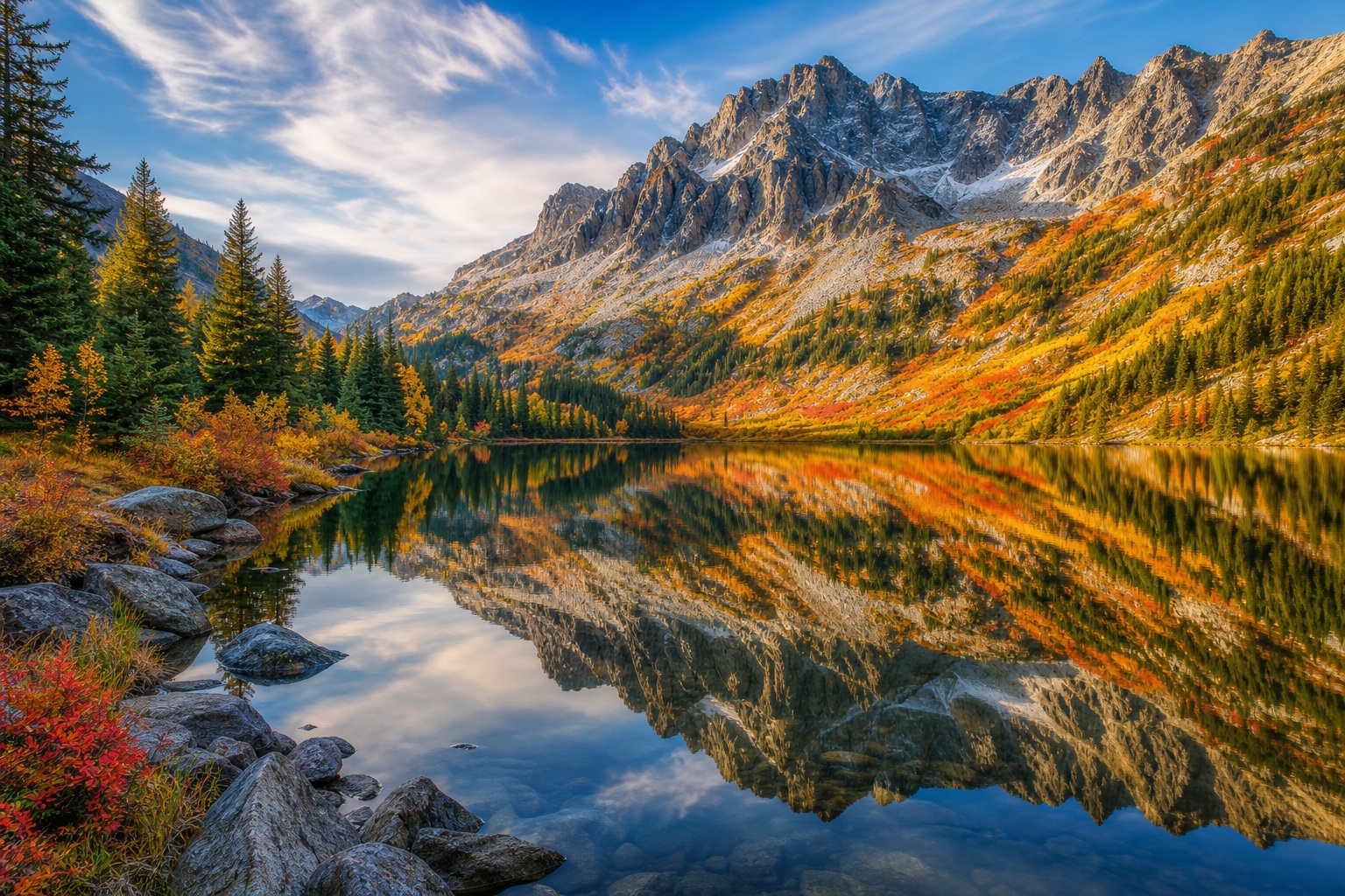Preview for Mountain Lake Reflection Background
