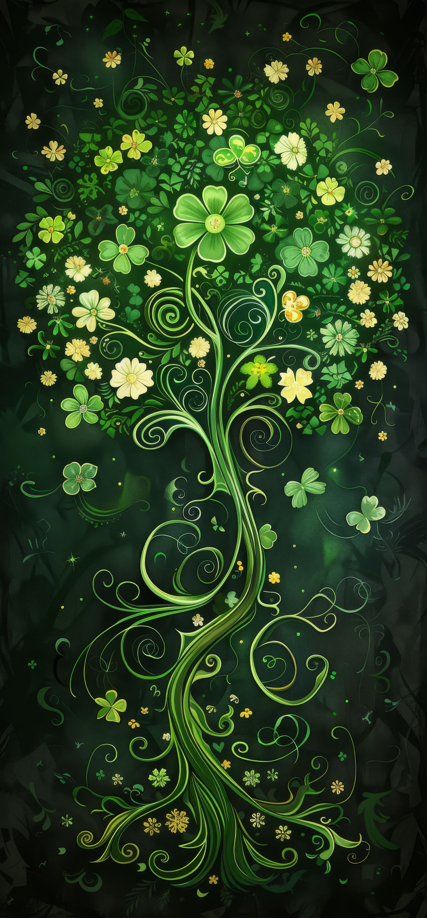 Preview for St-patricks-day-shamrock-tree-illustration-background-d1ffd