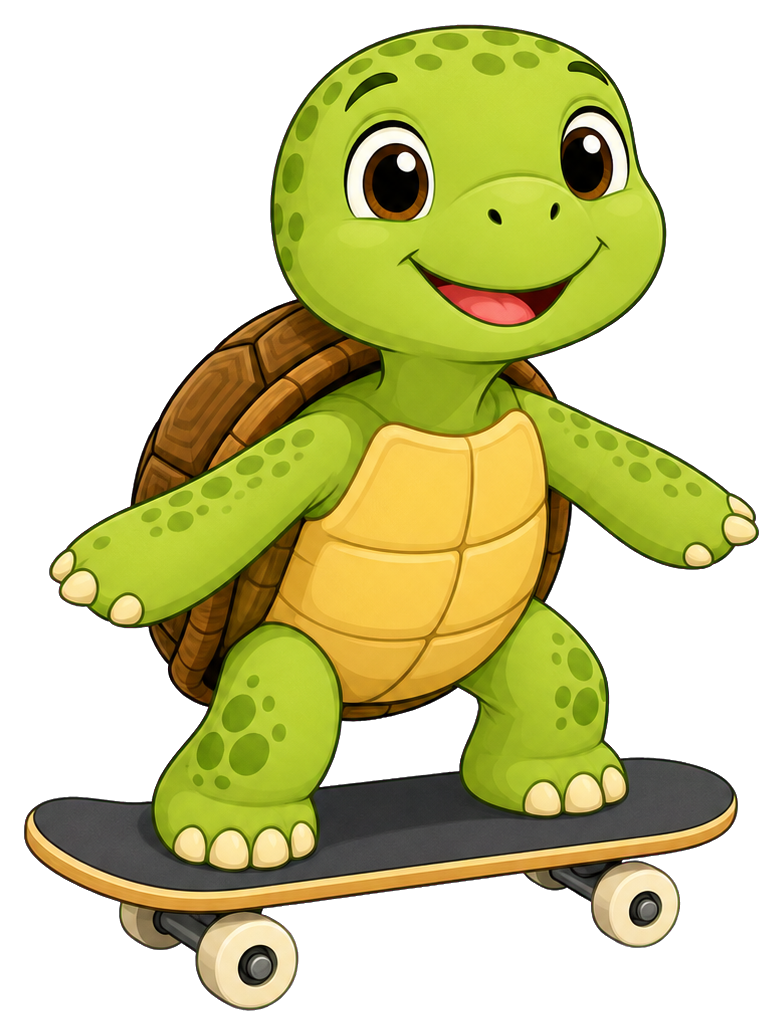 Preview for Skateboarding Turtle Sticker