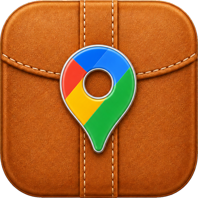 Preview for Caramel Leather Map App Icon Sticker