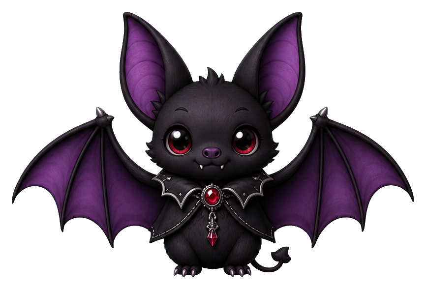 Preview for Cute Black Bat Sticker For Gothic Designs