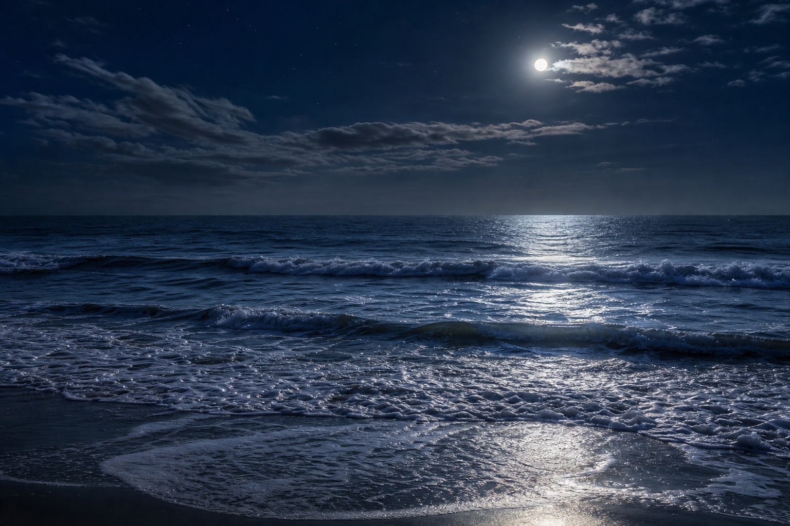 Preview for Moonlit Ocean Background Stock Image