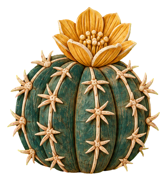 Preview for Sgraffito Desert Plants Barrel Cactus