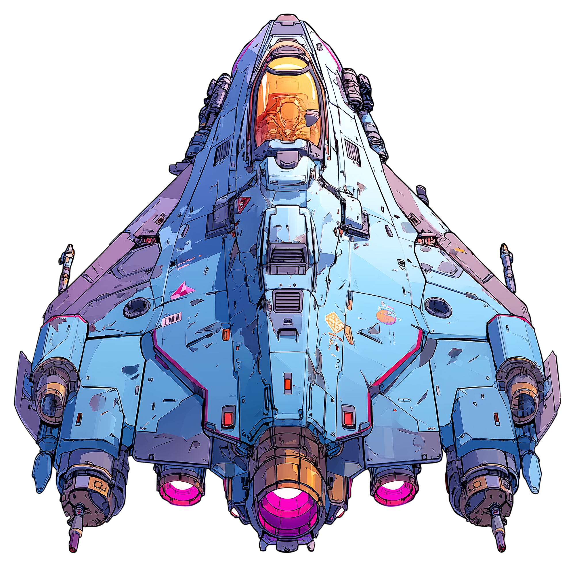 Preview for Futuristic-spaceship-illustration-sticker-70c70