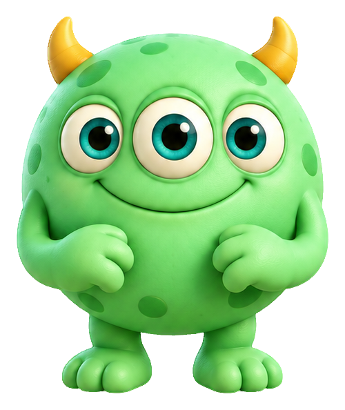 Preview for 3d Friendly Monsters Mint Three Eyes