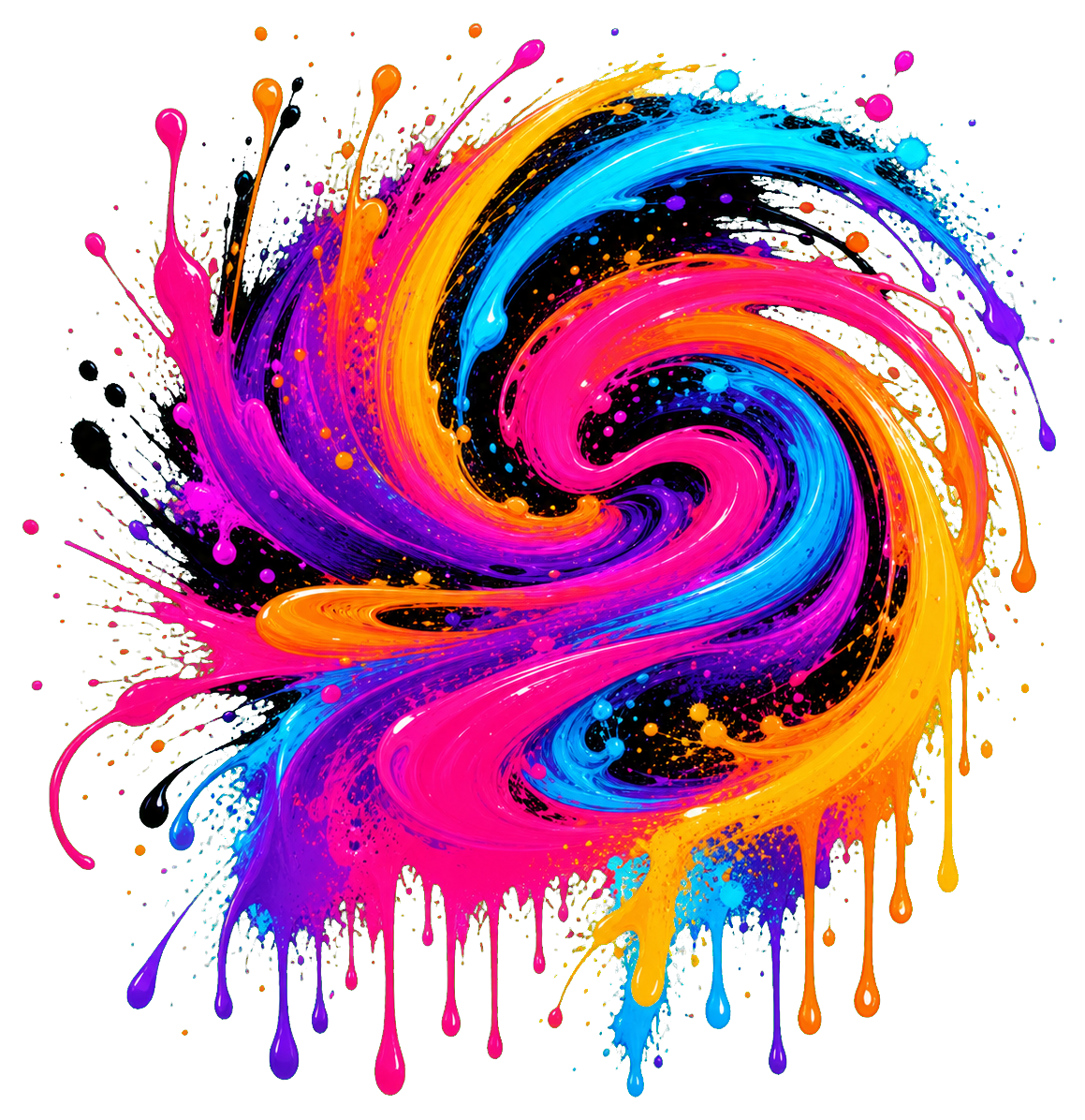 Preview for Neon Paint Swirl Sticker