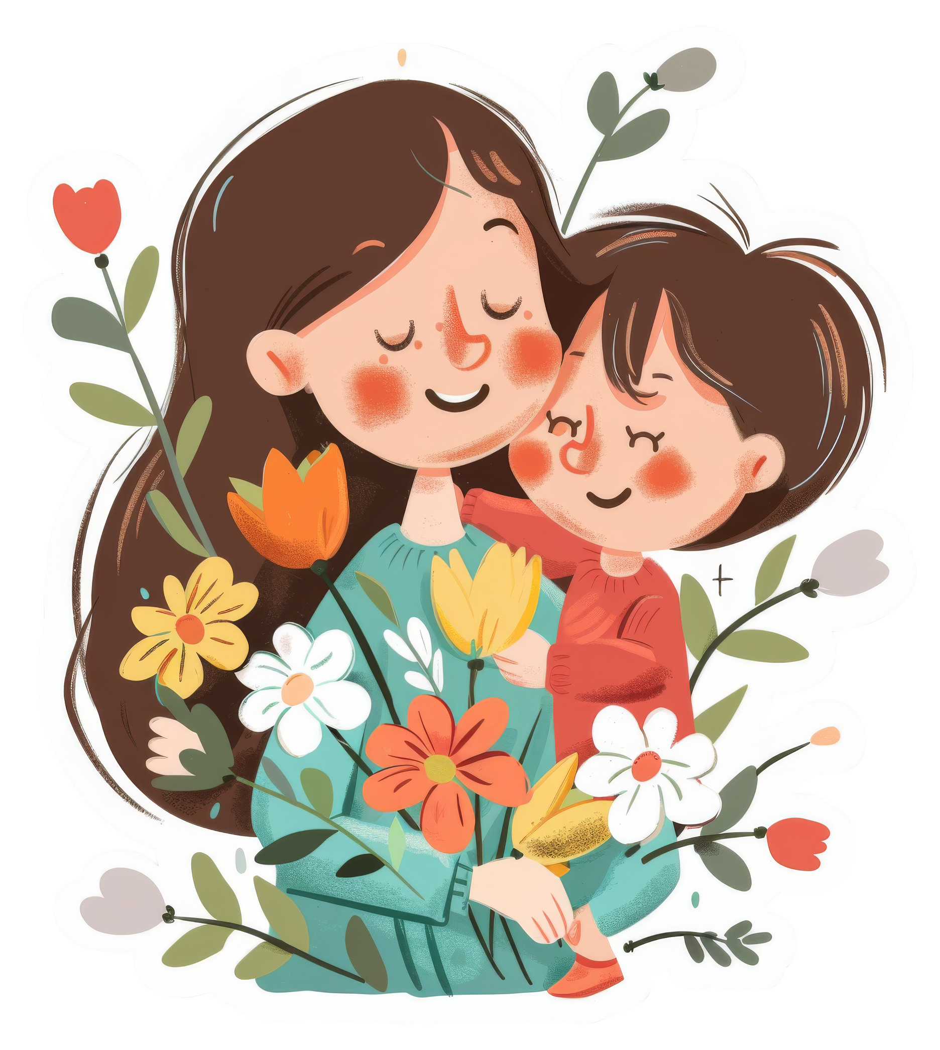 Preview for Mother-child-illustration-mothers-day-sticker-03722