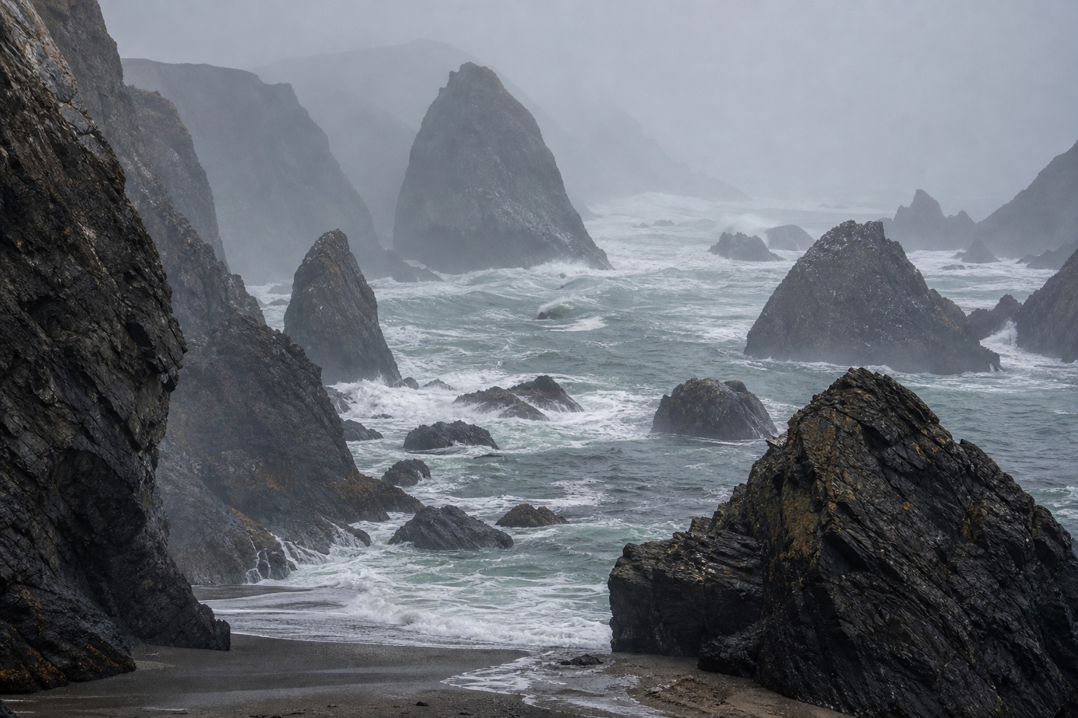 Preview for Misty Sea Stack Coast Background