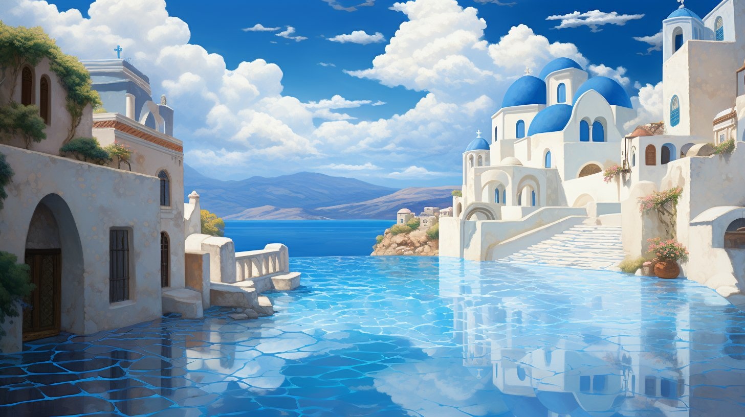 Preview for Mediterranean Coastal Village Stock Background