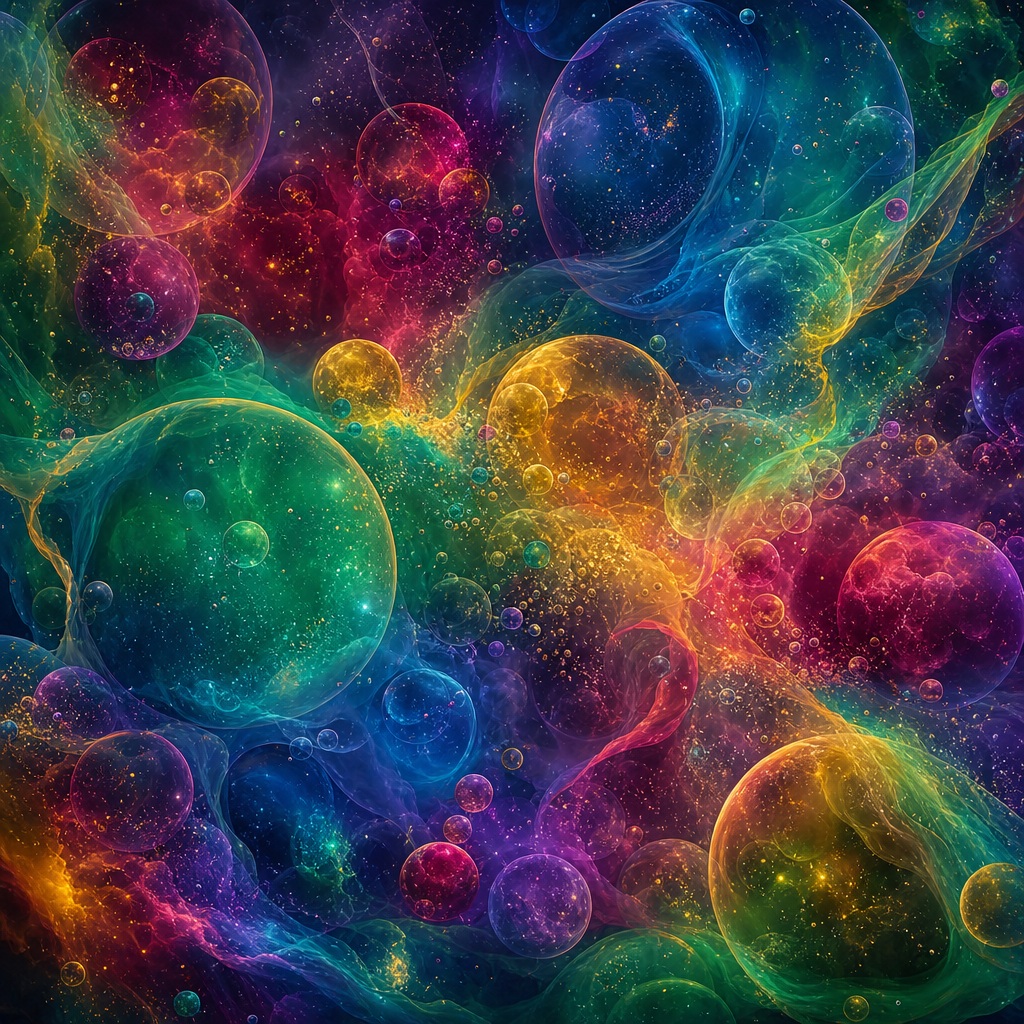Preview for Colorful Cosmic Bubble Field Background
