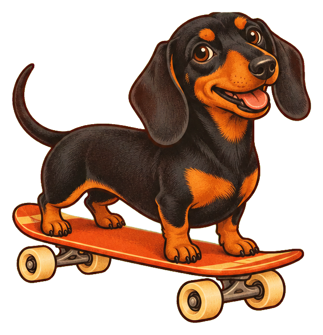 Preview for Groovy Dachshund Skater Dog