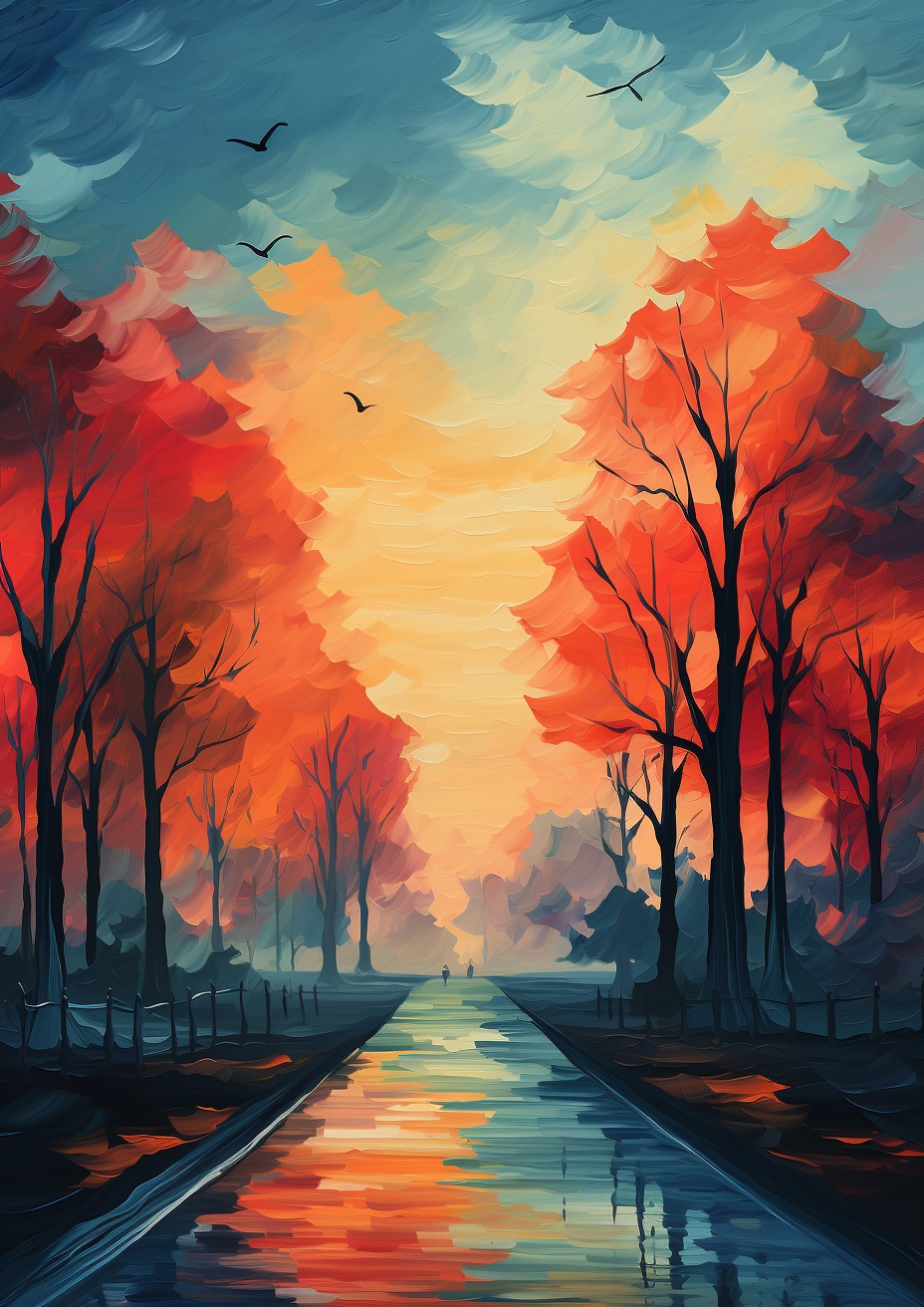Preview for Painterly Autumn Canal Town Background