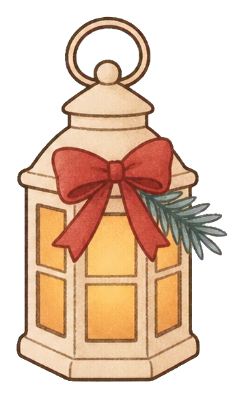 Preview for Cream Christmas Lantern Sticker