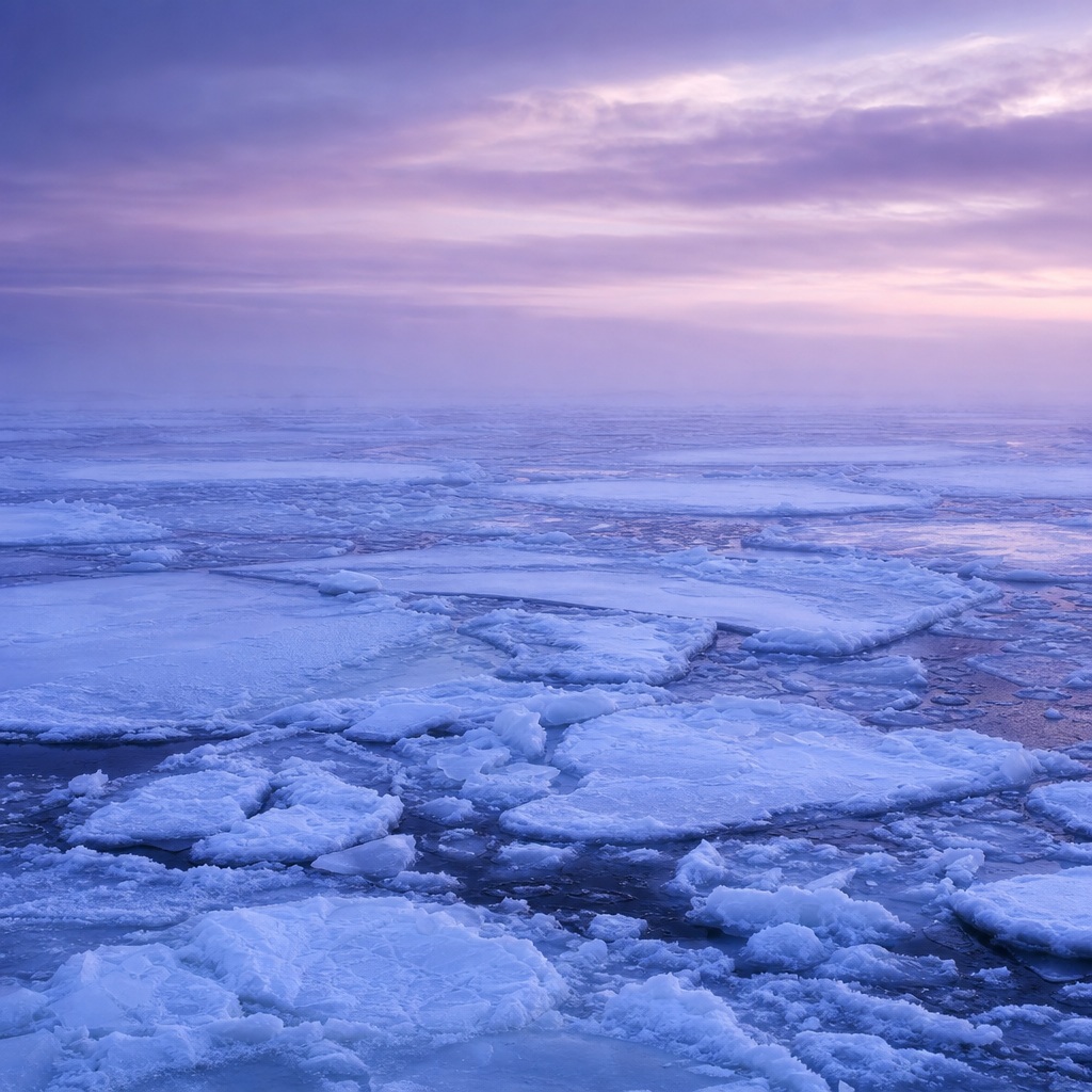 Preview for Violet Twilight Arctic Ice Field Background