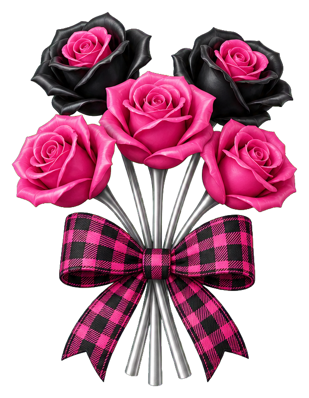 Preview for Black Pink Rose Bouquet Sticker