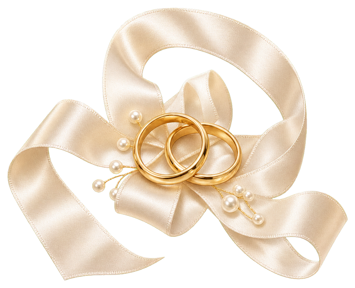 Preview for Satin Ring Ribbon Wedding Sticker