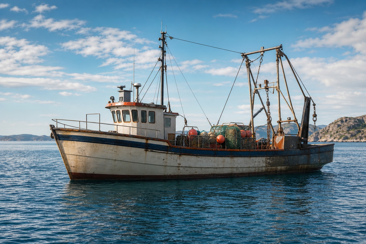 Preview for Sunlit Fishing Vessel Stock Background