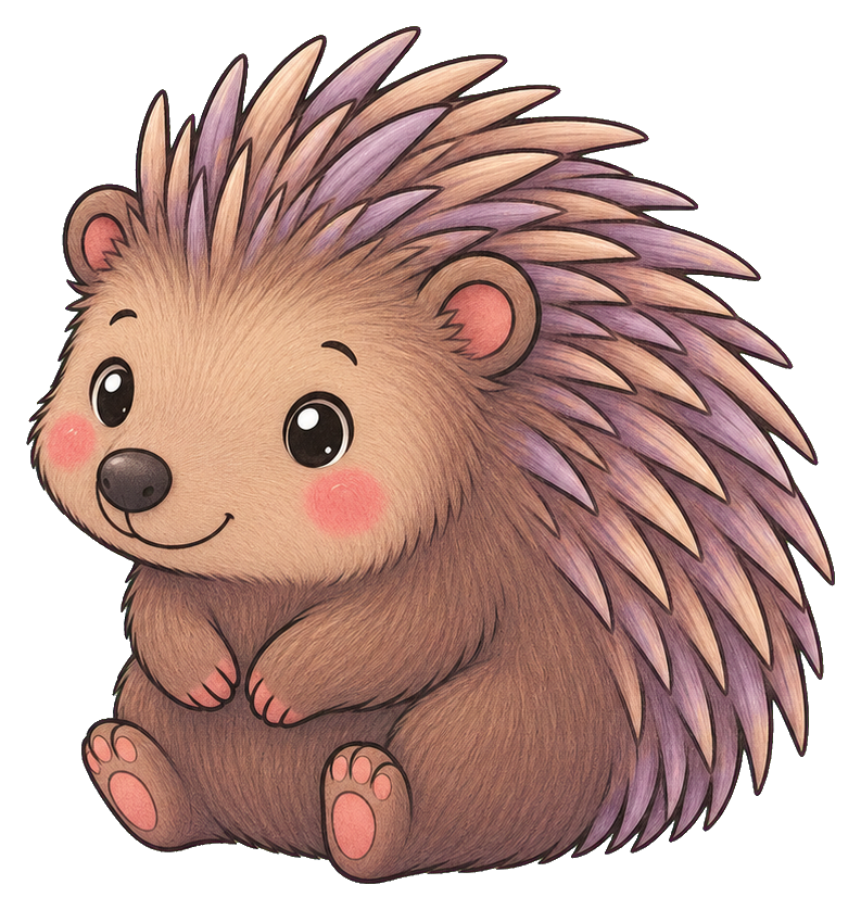 Preview for Pastel Kawaii Porcupine Sticker