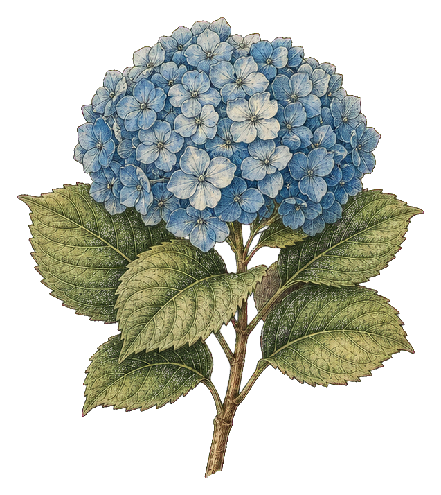 Preview for Blue Hydrangea Botanical Sticker