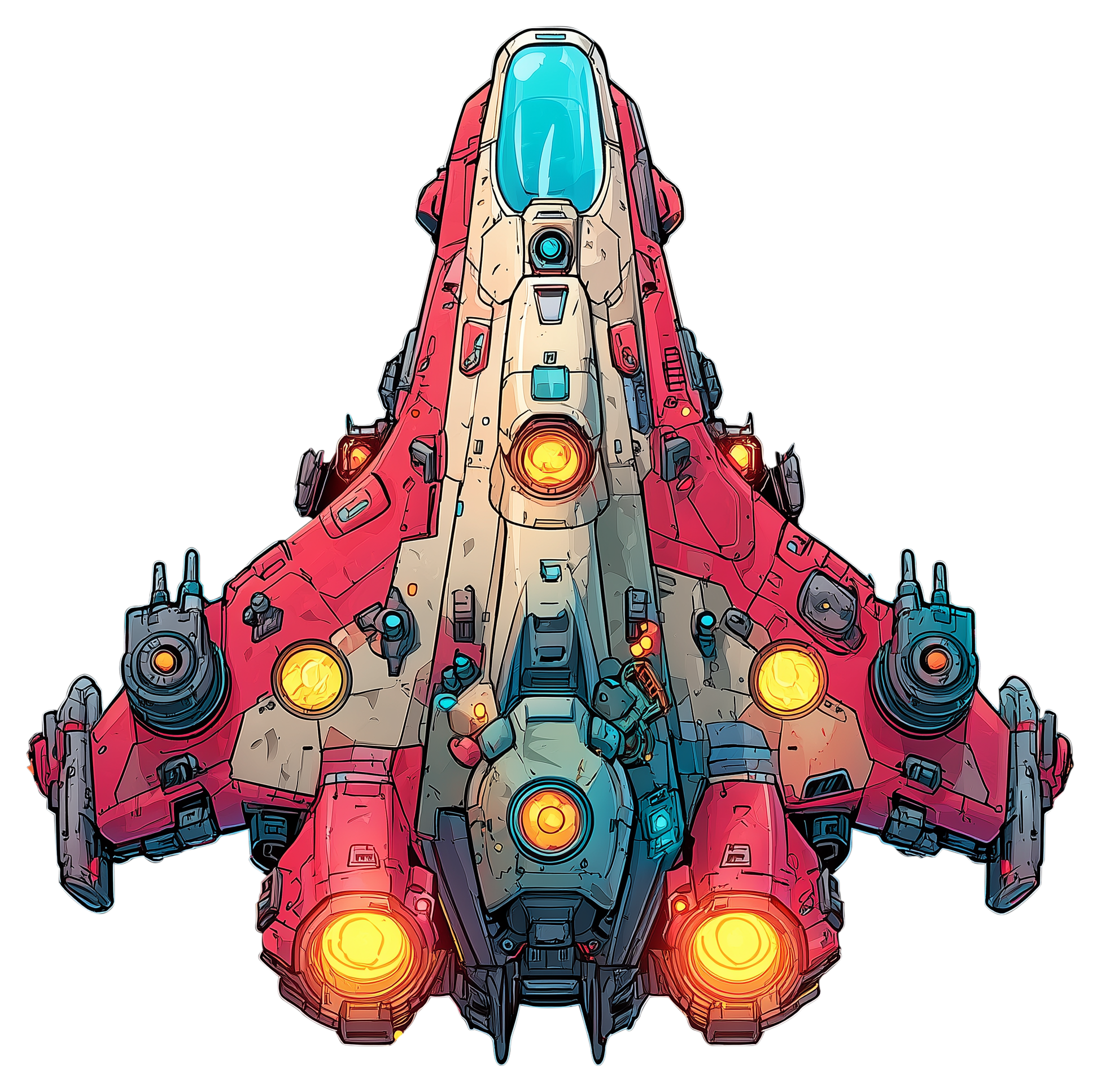 Preview for Futuristic-spaceship-illustration-sticker-beb4c