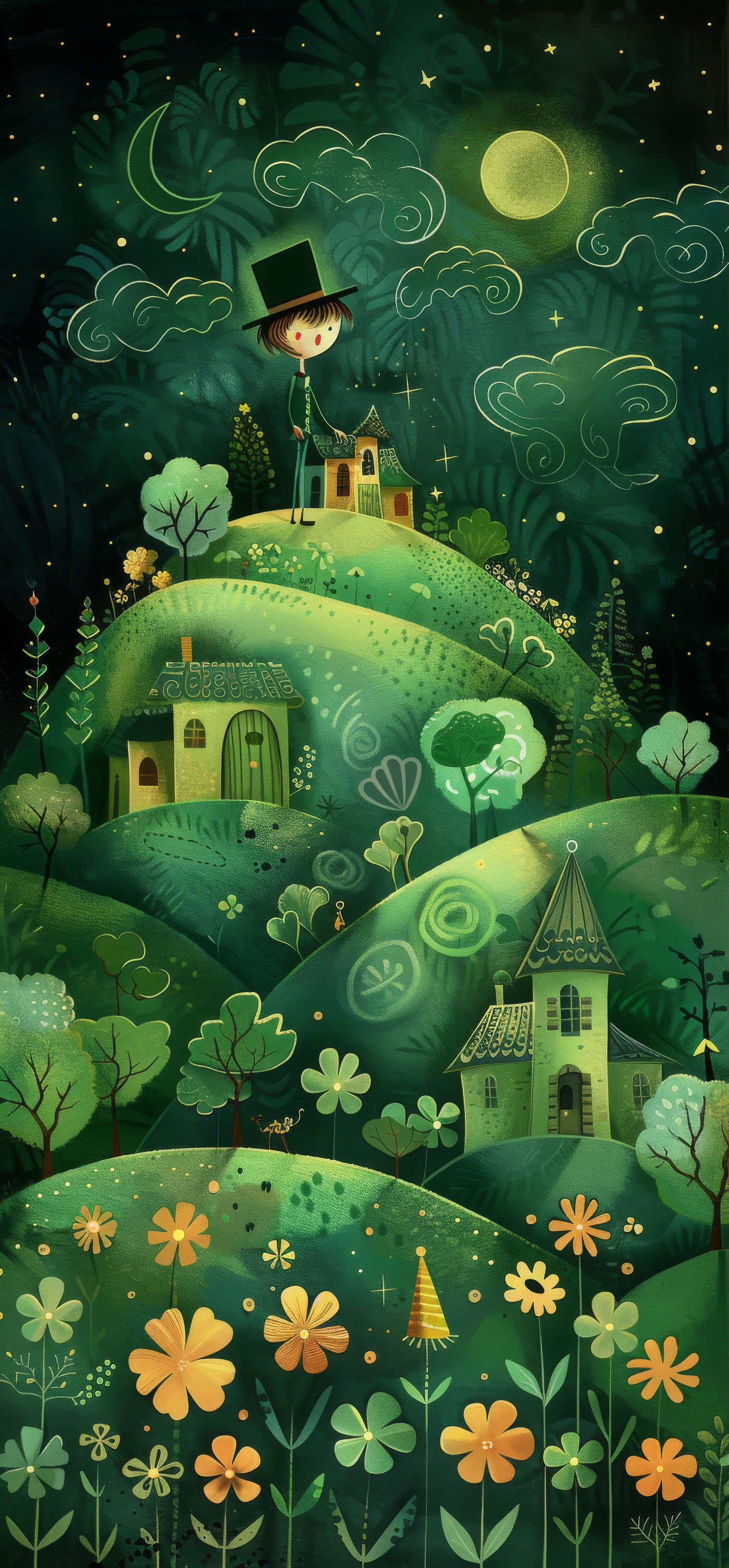 Preview for Whimsical-night-landscape-illustration-st-patricks-background-089be