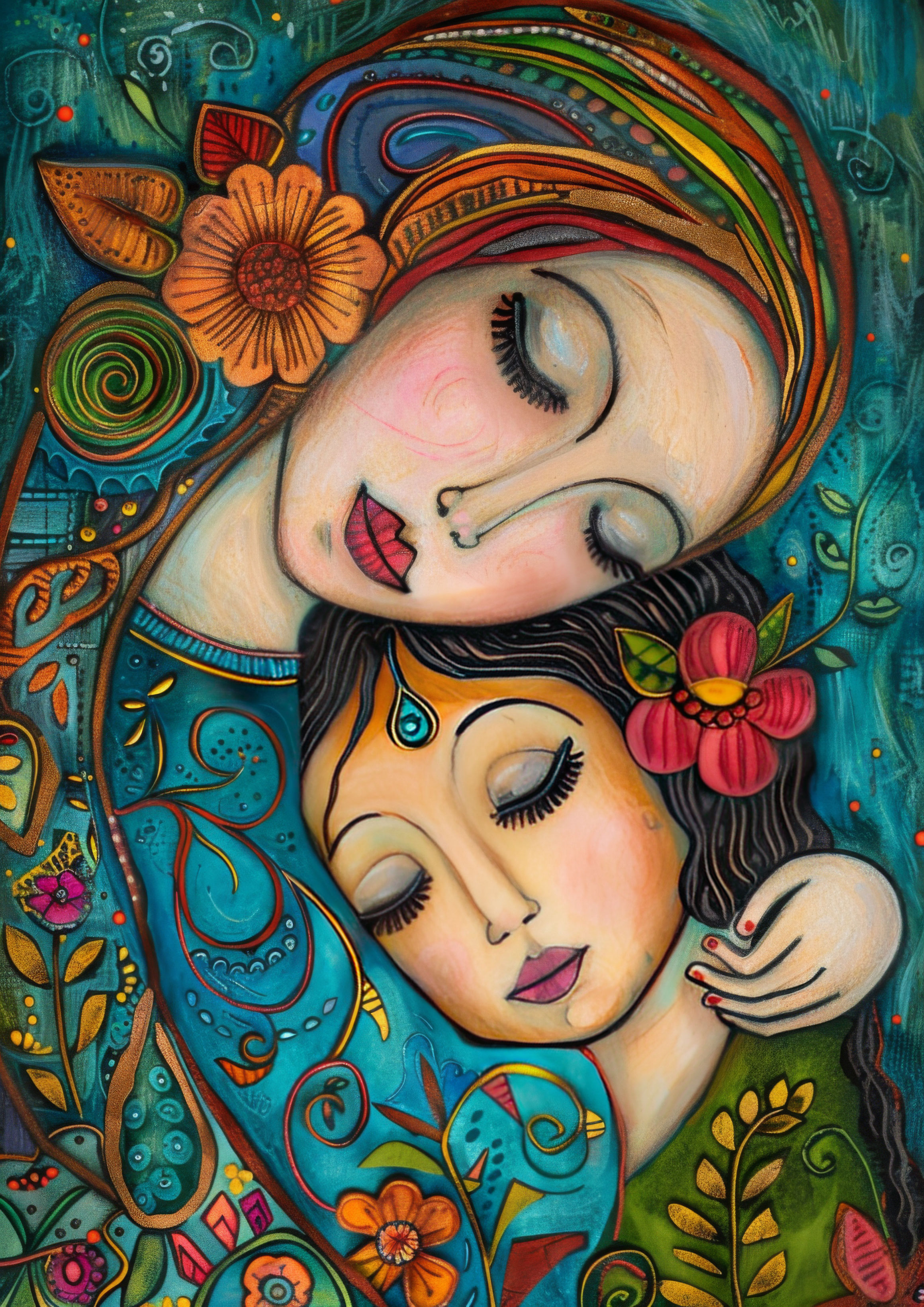 Preview for Mother-child-art-portrait-mothers-day-background-2b0fc