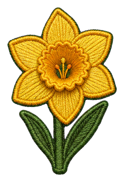 Preview for Embroidered Yellow Daffodil Sticker