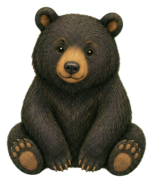 Preview for Sitting Black Bear Sticker