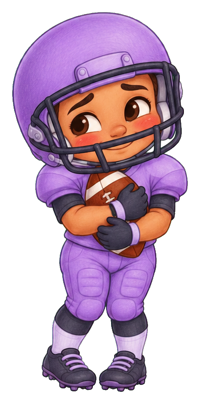 Preview for Lavender Football Hugger Sticker