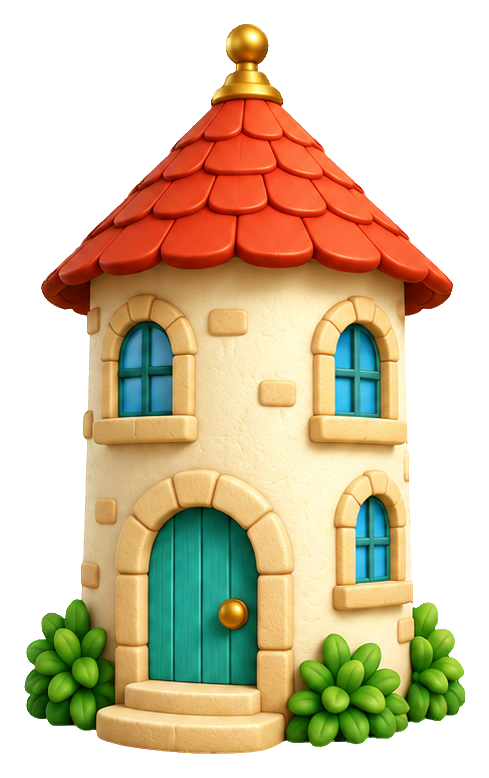 Preview for 3d Cozy Cottages Round Tower Cottage