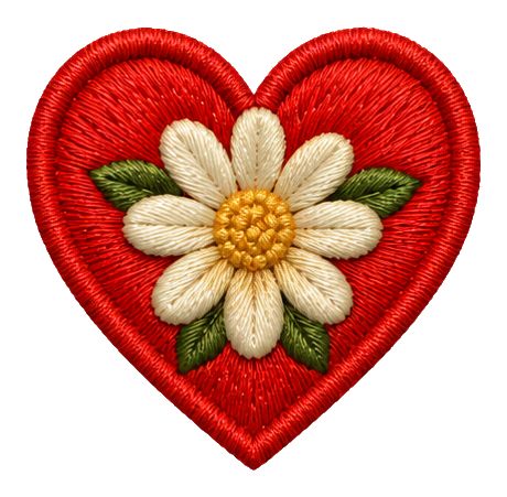 Preview for Embroidered Lucky Charms Flower Heart