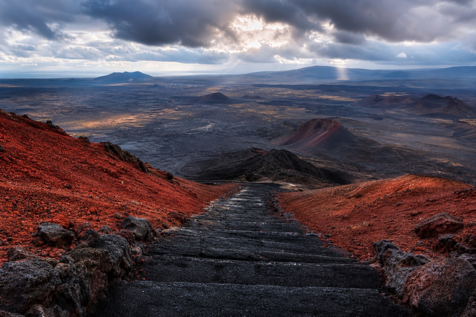 Preview for Desert Aerial View Black Lava Stair Background