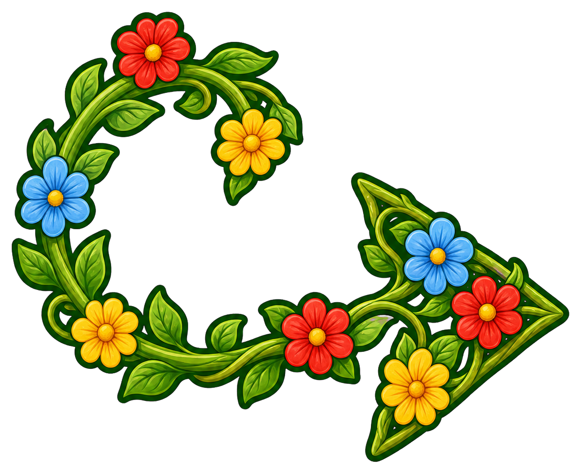 Preview for Floral Vine Arrow Sticker