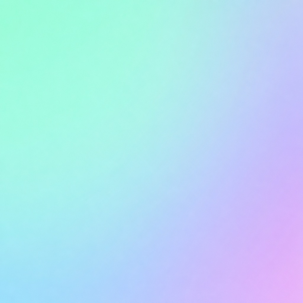 Soft square gradient blending mint, lavender, and pale pink tones